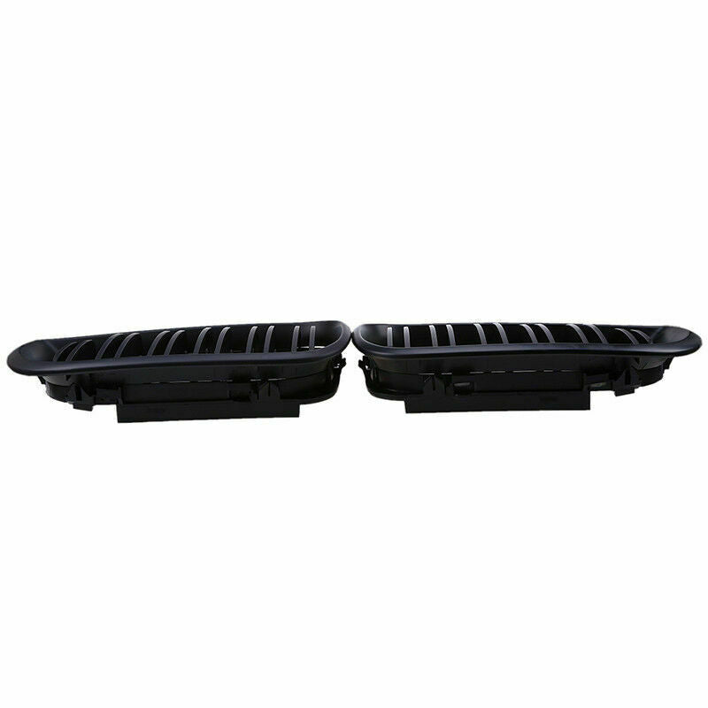 2x Black Front Dual Slat Kidney Grill Grilles For BMW E46 325i 325xi 330xi 01-05