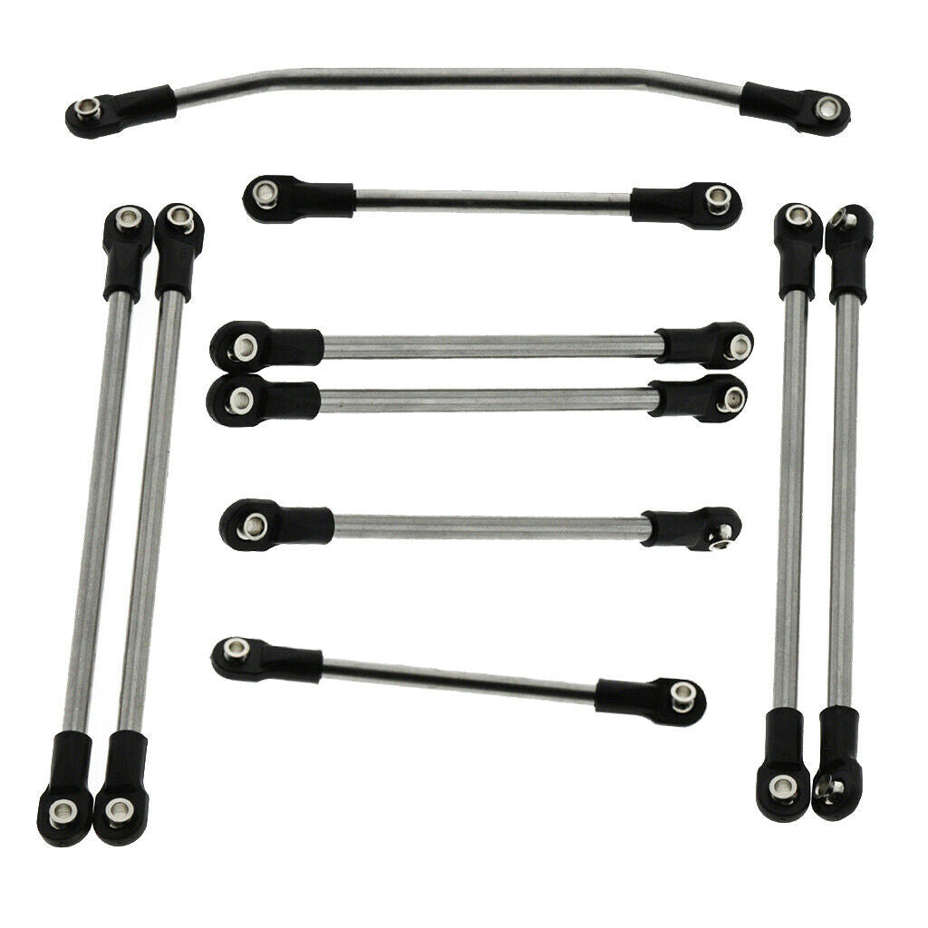 10Pieces Stainless Steel Link Rod Linkage for Axial SCX10 90046 90047 90035