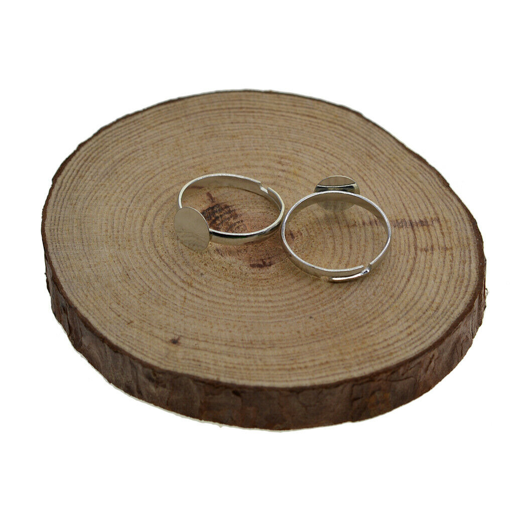 100x DIY Ring Blank 8mm Base Tray for Women Chic Finger Rings DIY Blanks