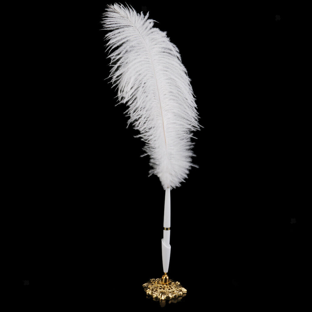 Signing Pen W/Holder+ Guest Book W/Satin Flower Wedding Decoration