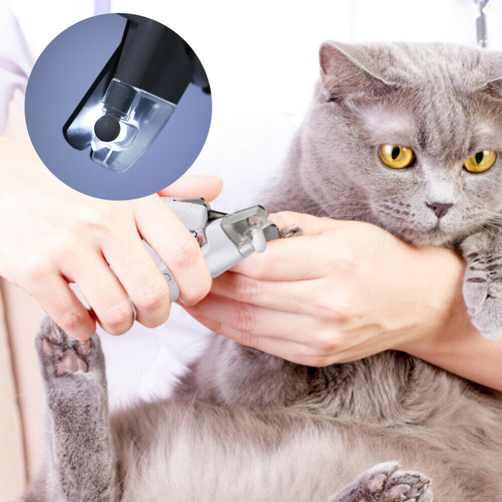 LED Dog Toe Nail Clipper Cutter Set Pet Paws Trimmer with Light Grooming Tool