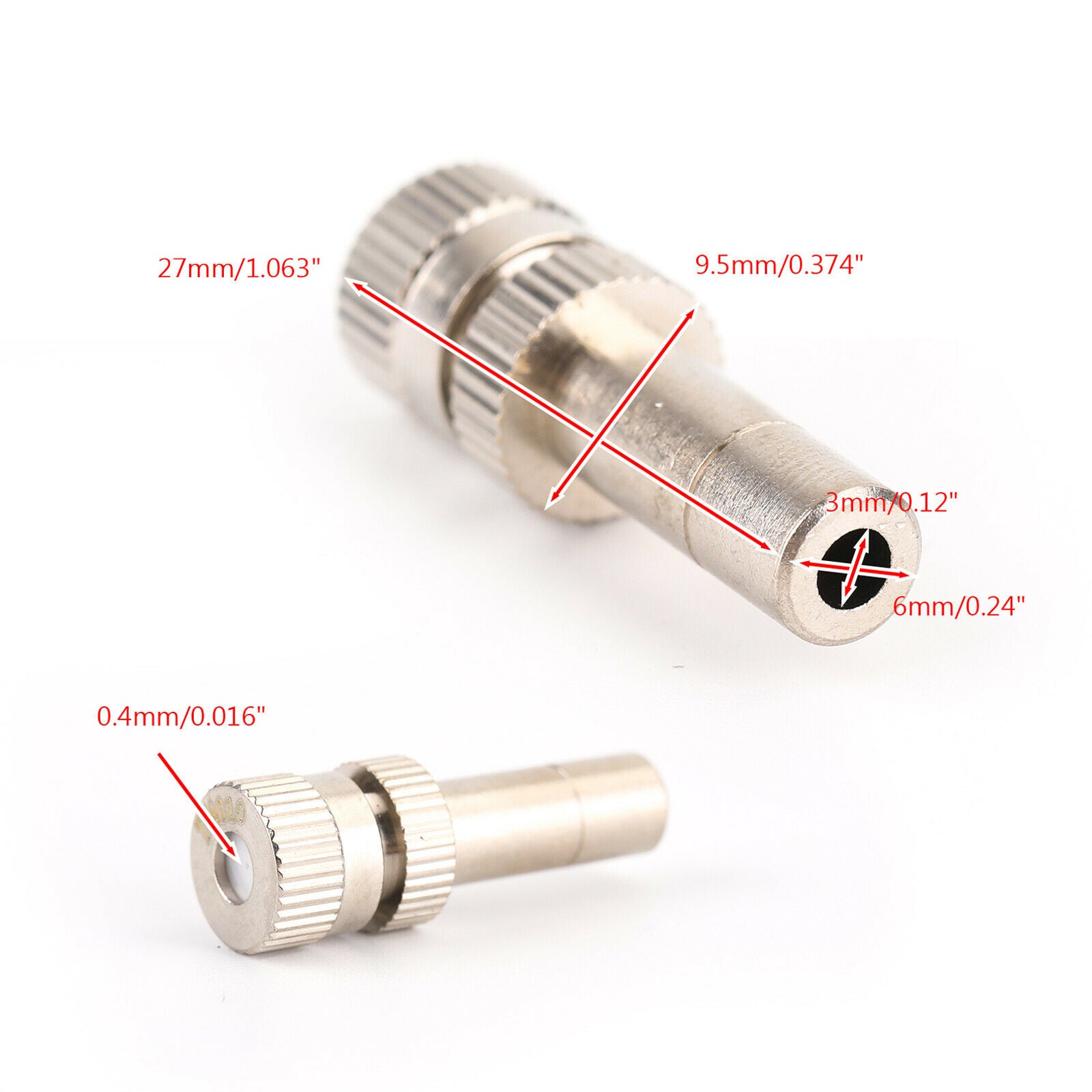 50X Misting Nozzles Water Mister Sprinkle For Cooling System 0.016" Quick plug E