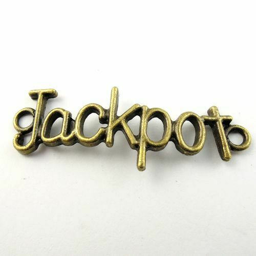 35 pcs Antiqued Bronze Alloy Jackpot Pendant Jewelry Connector Art Craft 43*16mm