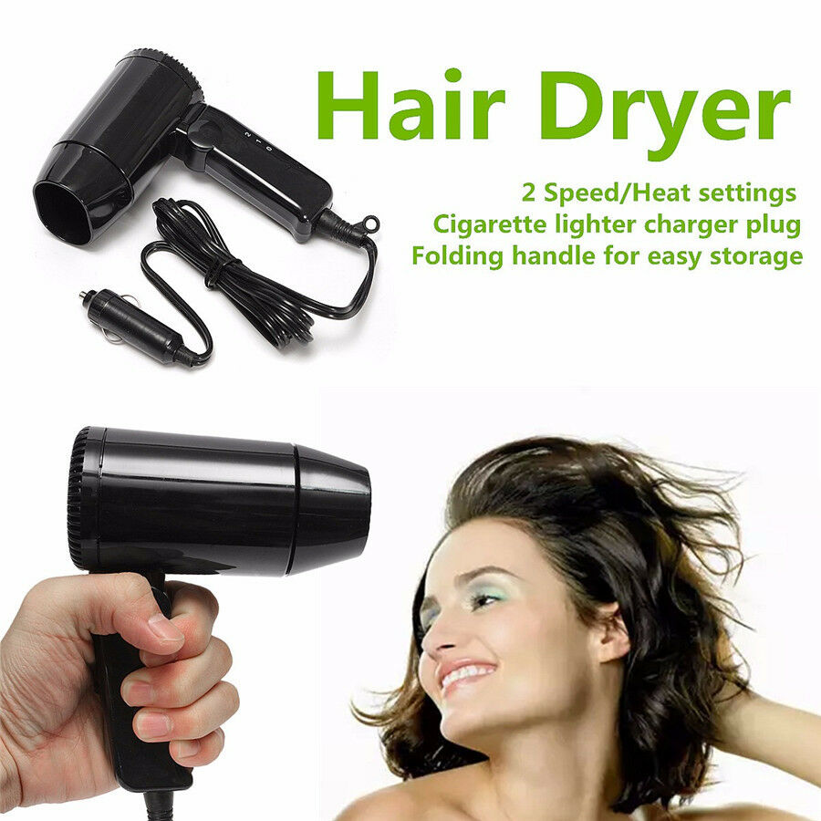 Portable Foldable Handle Car Hair Blower Dryer DC 12V 216W Travel Essential