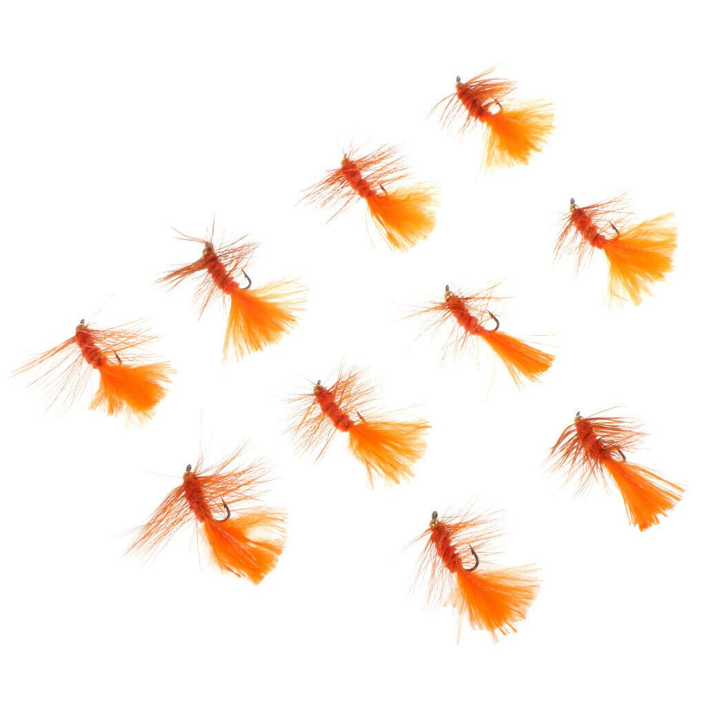 10pcs/lot Simulation Woolly Buggers Orange Sinking Wet Fly Fishing Flies