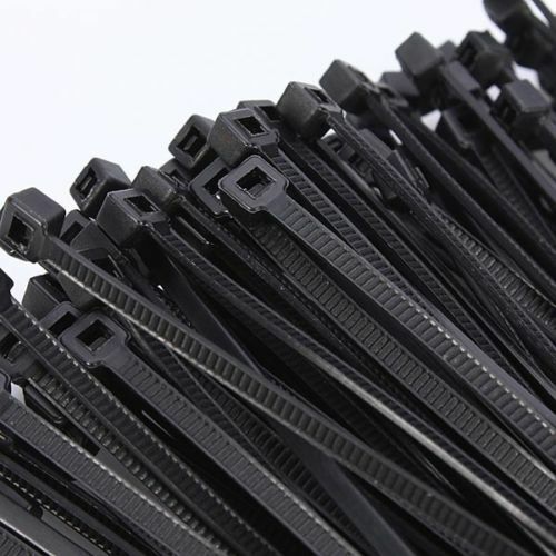 100pcs  2.5x200mm  INDUSTRIAL BLACK WIRE CABLE ZIP UV NYLON TIE WRAPS