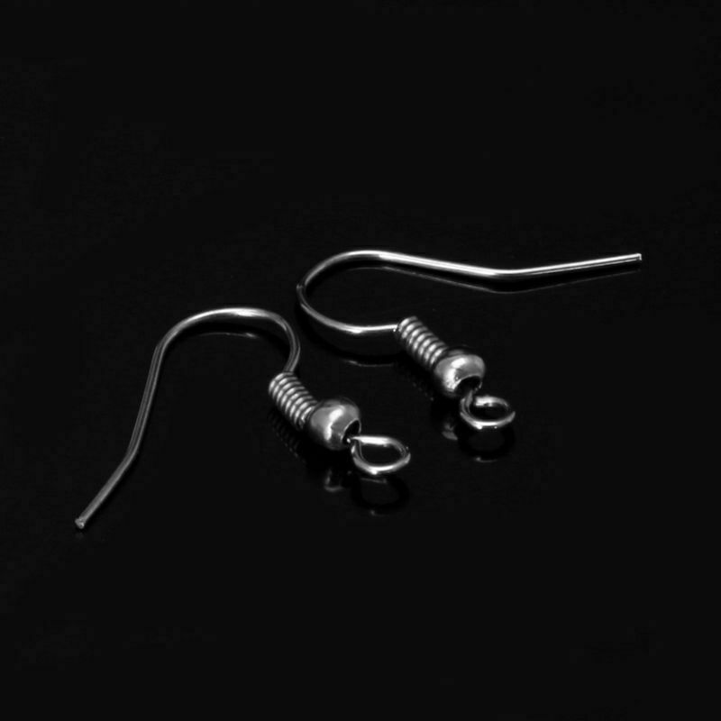 100x New Sterling Earrings Hook Coil Ear Wires DIY Jewelry Findings