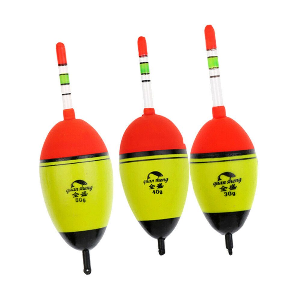 3Pcs Sea Fishing Floats Buoy Bobber Luminous Light Stick Float 30g 40g 50g
