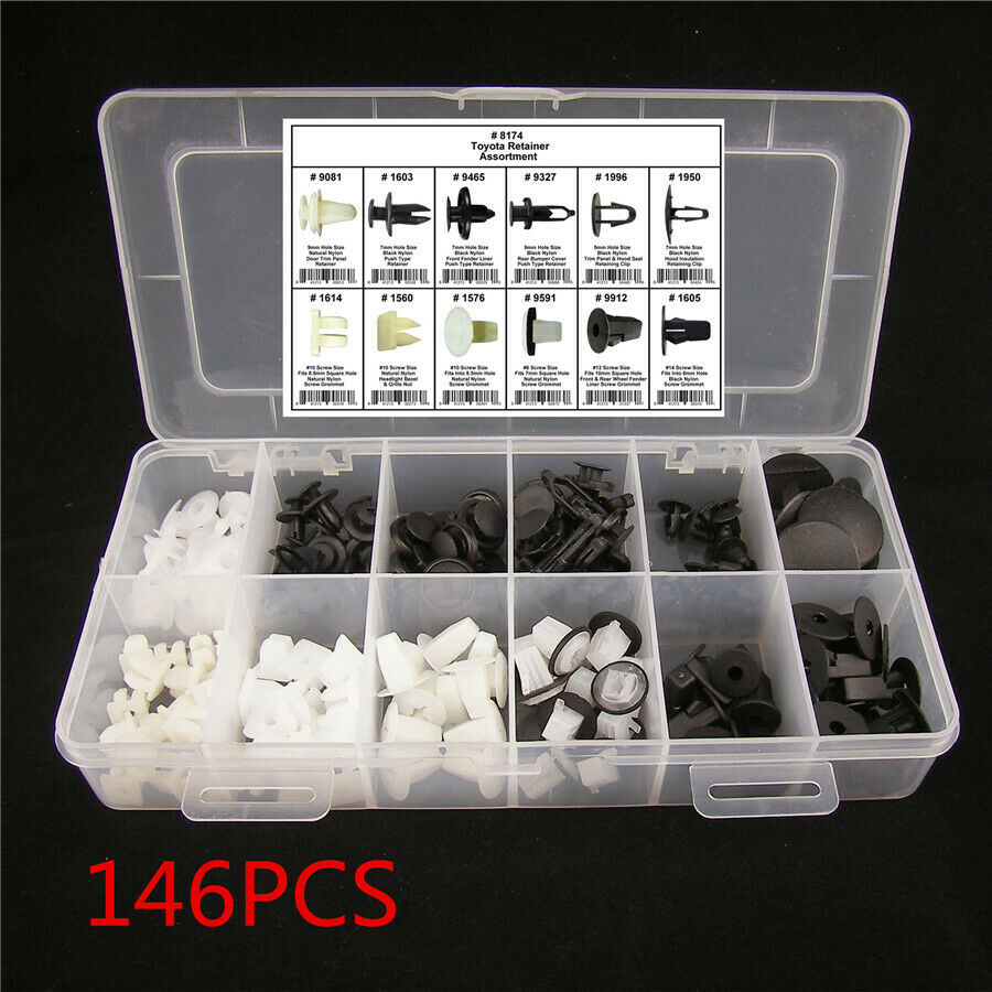 146X Clips Door Trim Panel Retainer Nylon Screw Grommet Hood Bumper Fender Clip