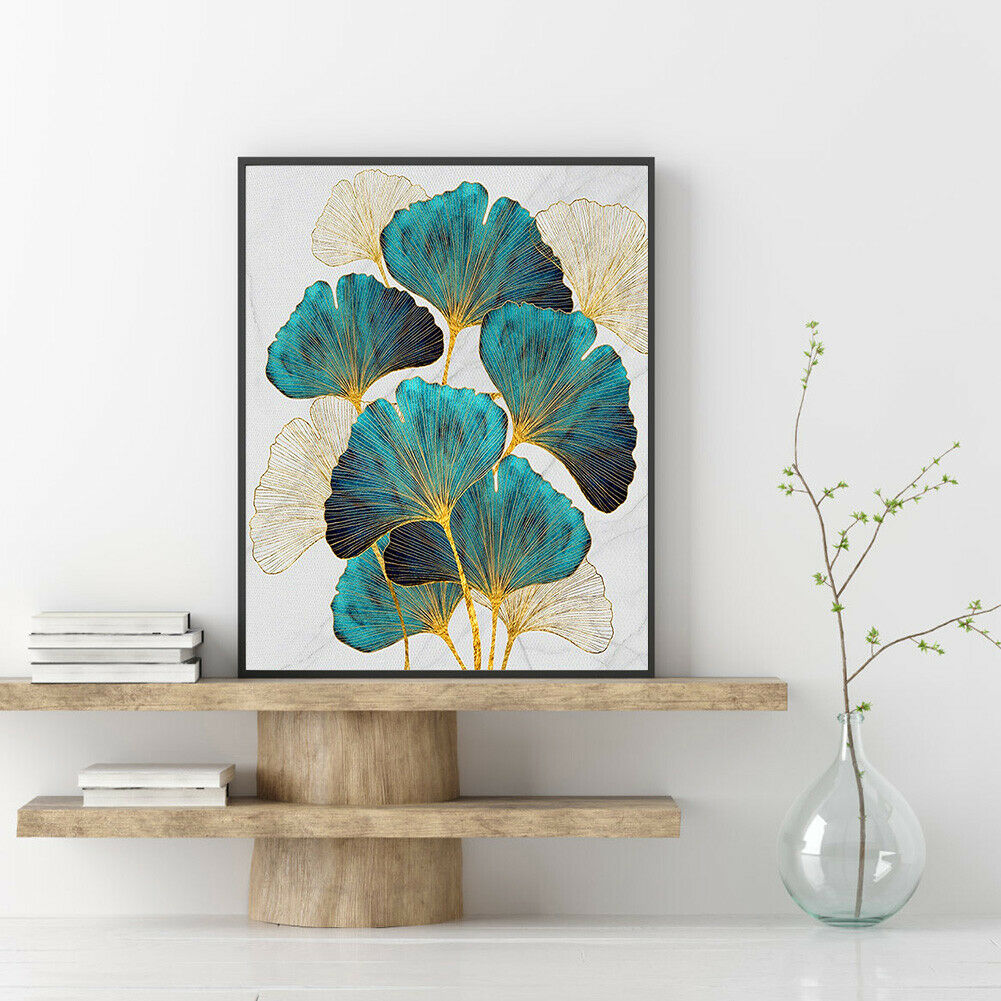 DIY Full Square Drill Embroidery 5D Green Leaves Diamond Painting Ornaments @