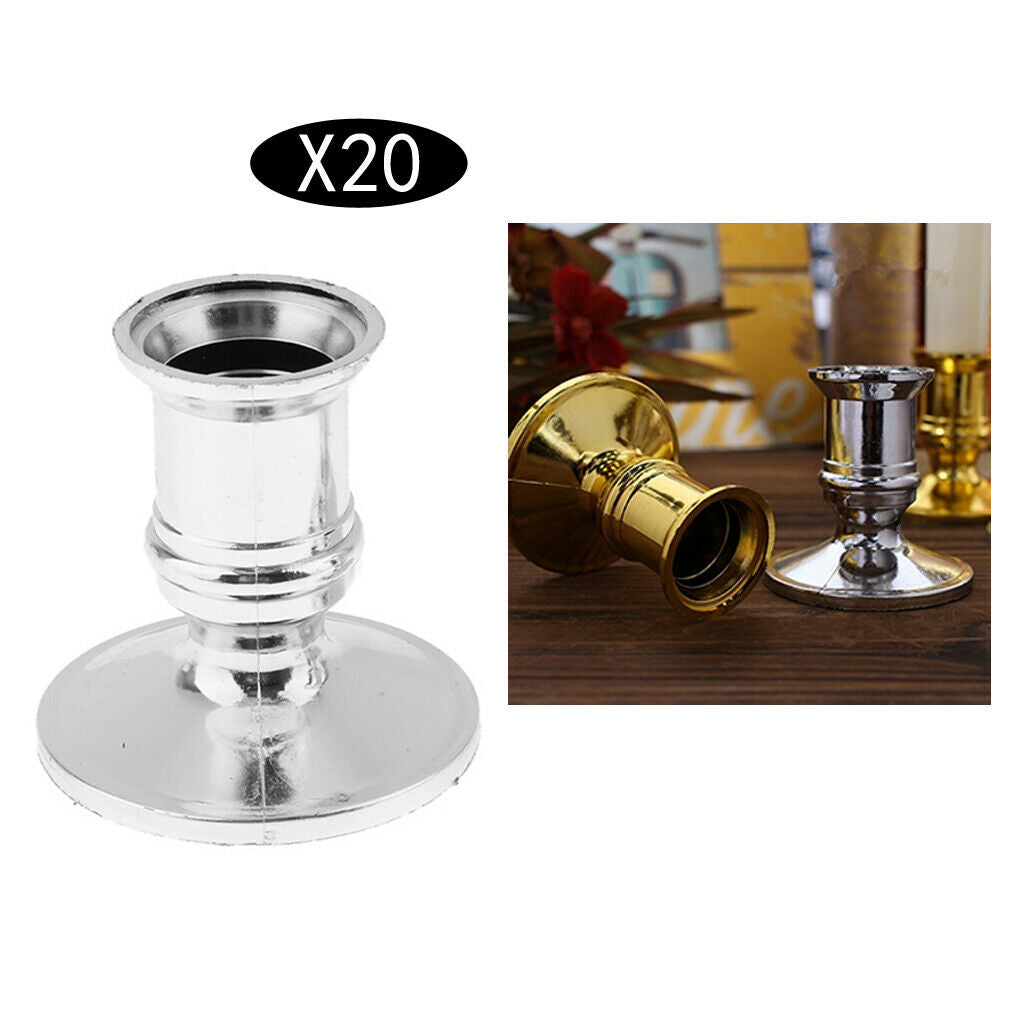 20pcs Candle Base Holder Bar Candlestick Stand for LED Candles Ornament