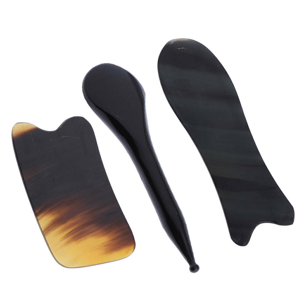 3 Pcs Natural GuaSha Board Scraping Massage Tool for Beauty SPA Acupuncture