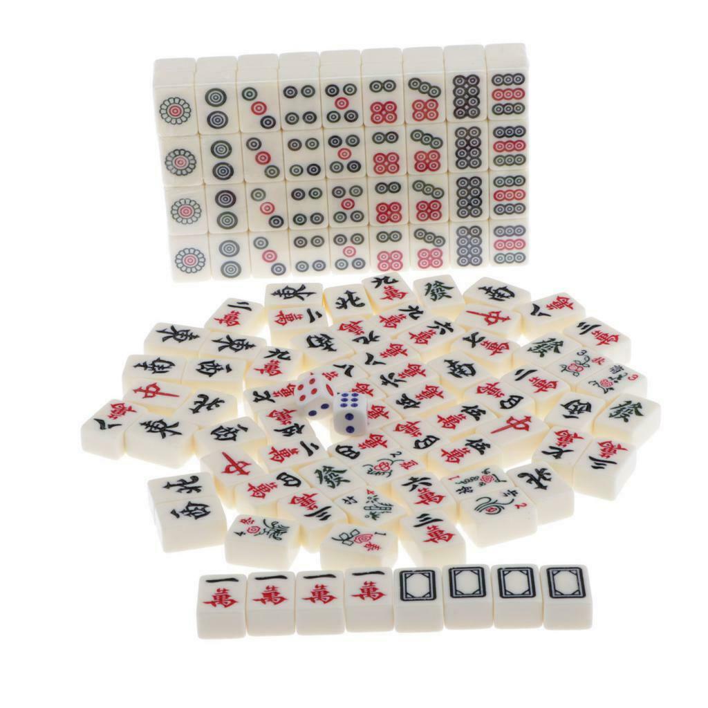 Mini Mahjong Traditional Chinese Version Travel Game Set Portable 144 Tiles