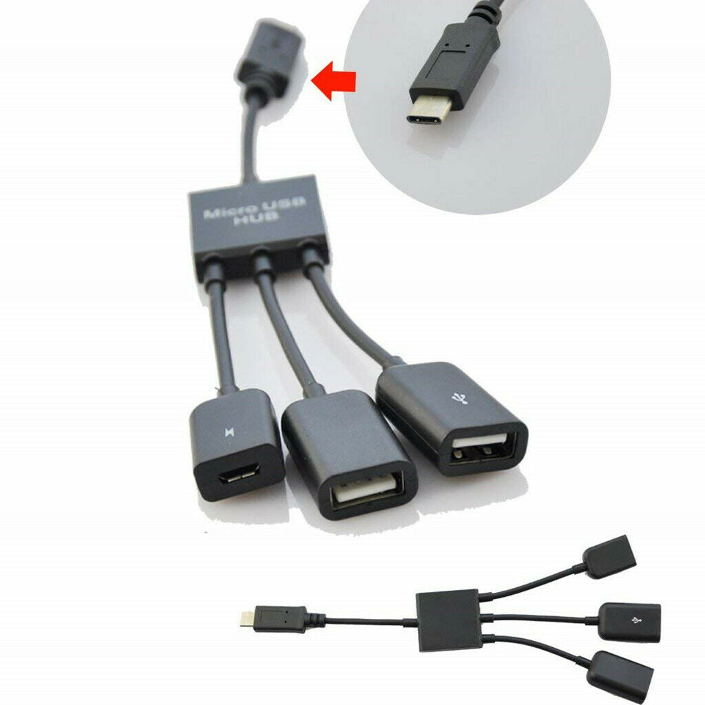 Type C OTG Micro USB Charge HUB Cable For  S9 Oneplus Phones