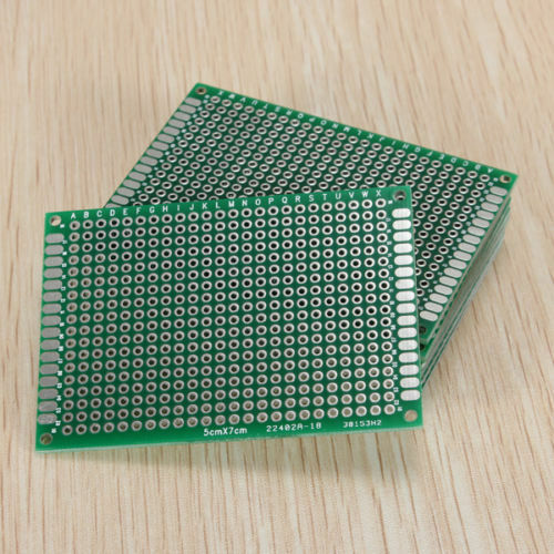 Double Side 5x7cm Printed Circuit PCB Vero Prototyping Track Strip Board 5Pcs