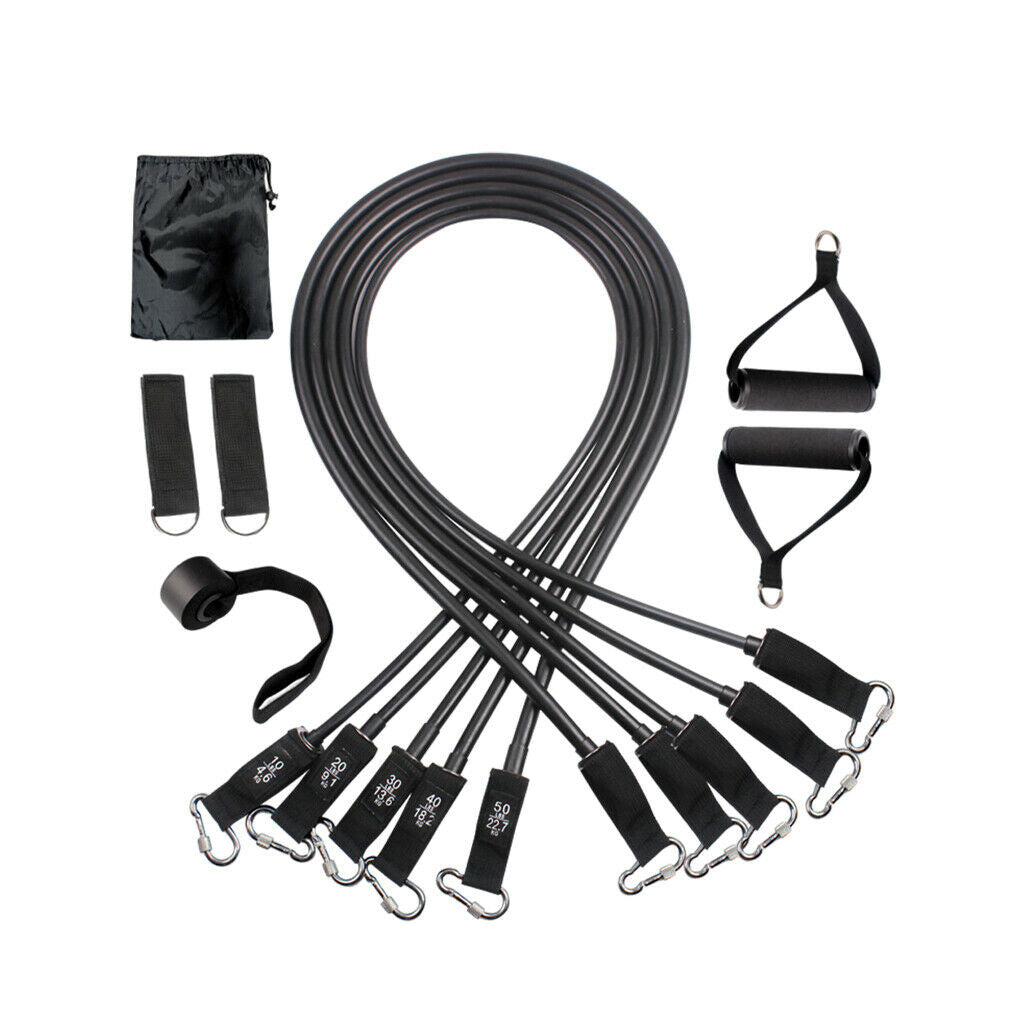 150lbs Fitness Latex Resistance Bands with Handles Exercise Band Workout Gym