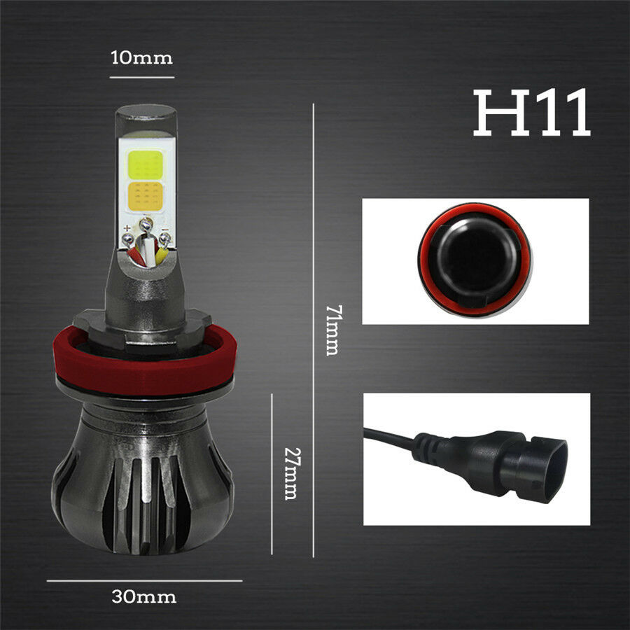 2x LED H8 H9 H11 LED Fog Lamp Dual Color Light Lasting Luminous+Blinking Rapidly