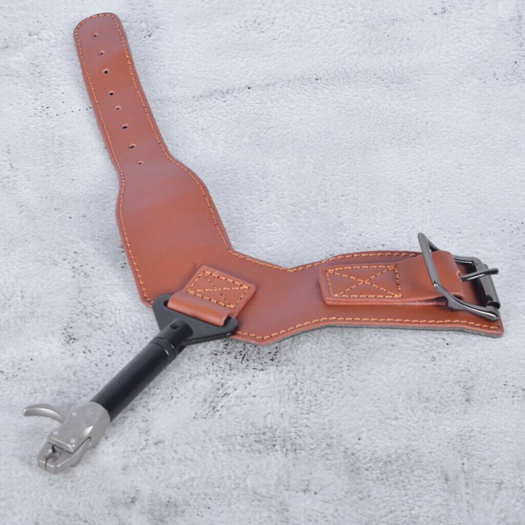 Bow Release Aid Cowhide Wrist Strap Quick Release Shooting Practice