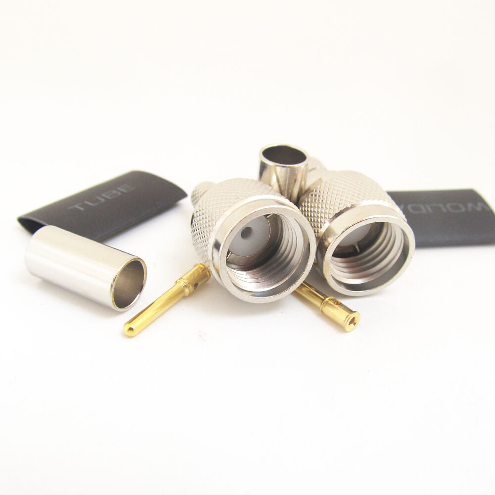 10sets Mini UHF Male Crimp Connector for RG58 50ohms Coaxial Cable w/Shrink Tube