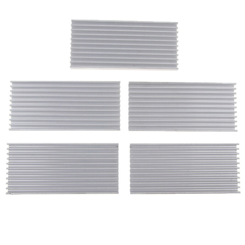 5 Pack 100*45*10mm Cooling Fin, Aluminum Heat Sink Radiator for CPU RAM IC LED