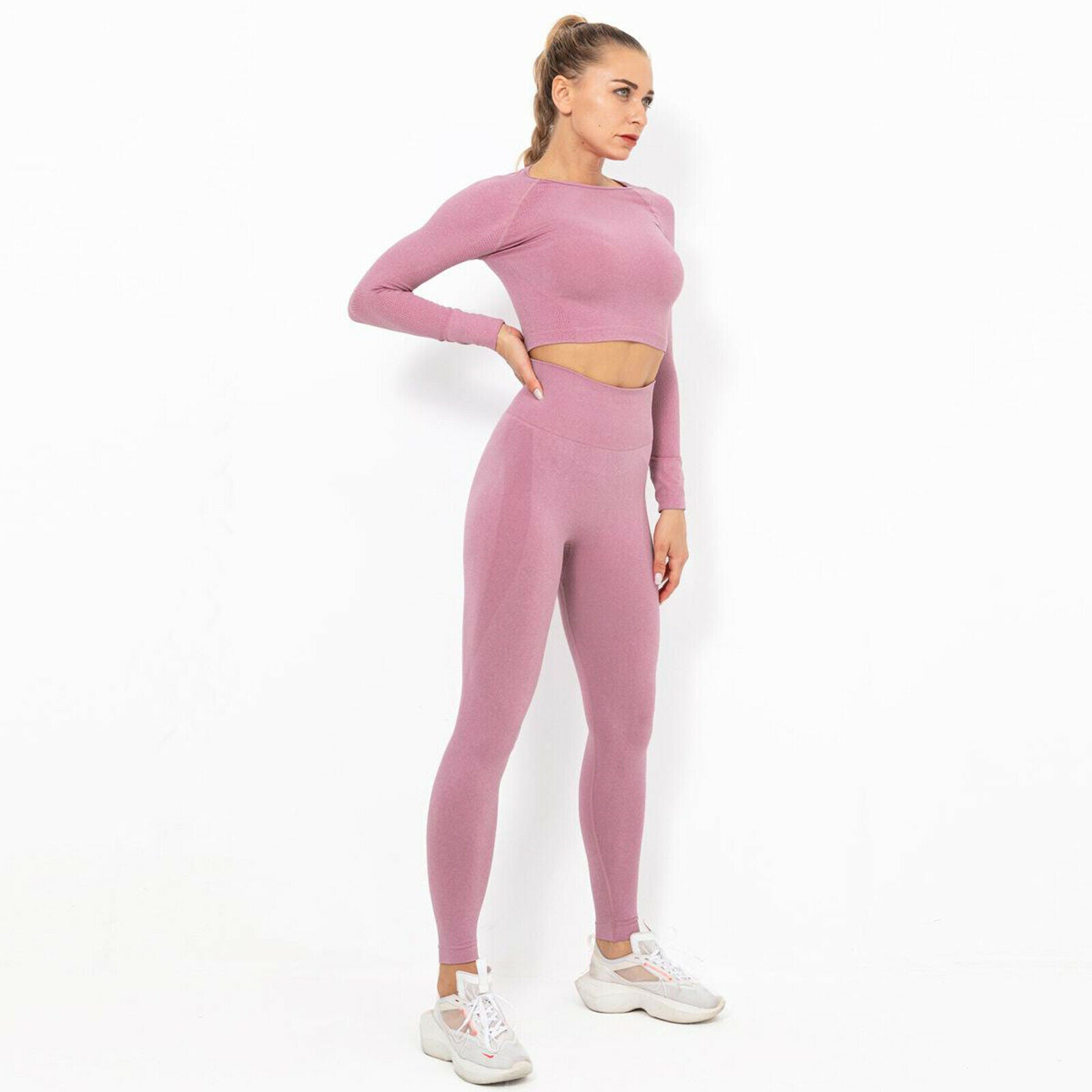Female Yoga Suits Fitness Tracksuits Tights Leggings Crop Top S Red