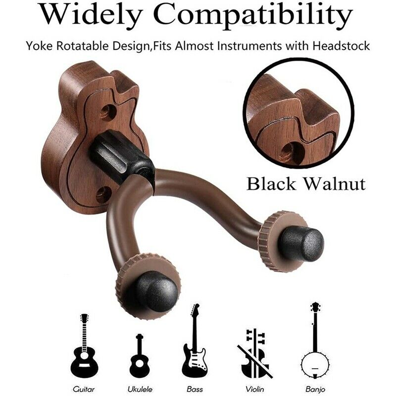 Wood Guitar Hanger Wall Hook Holder Stand Accessories,for Acoustic Electric S8B3