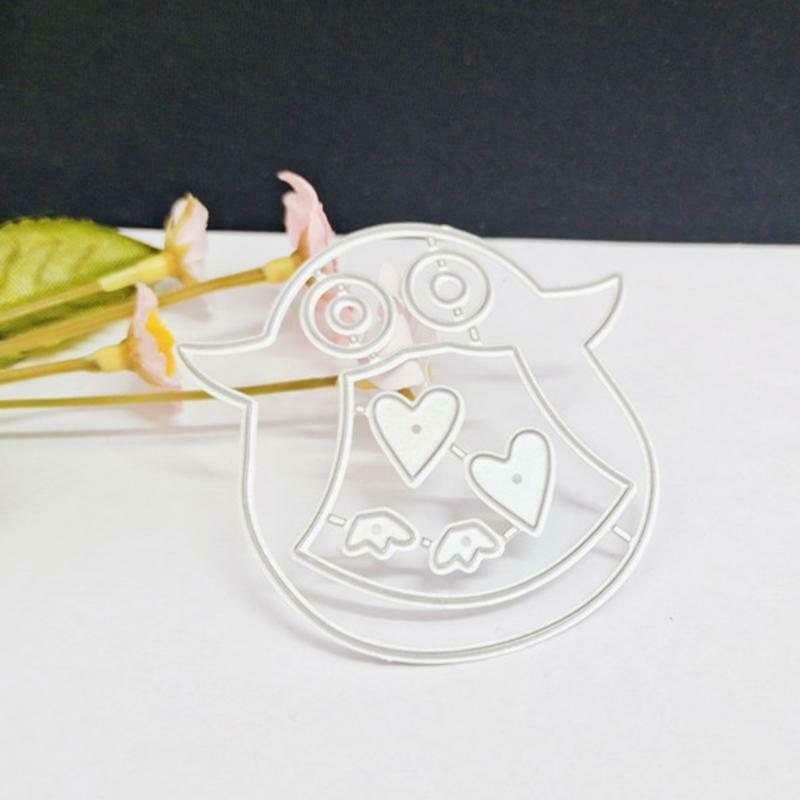 Hollow Out Penuins Heart Metal Cutting Dies Stencil DIY Scrapbooking Template