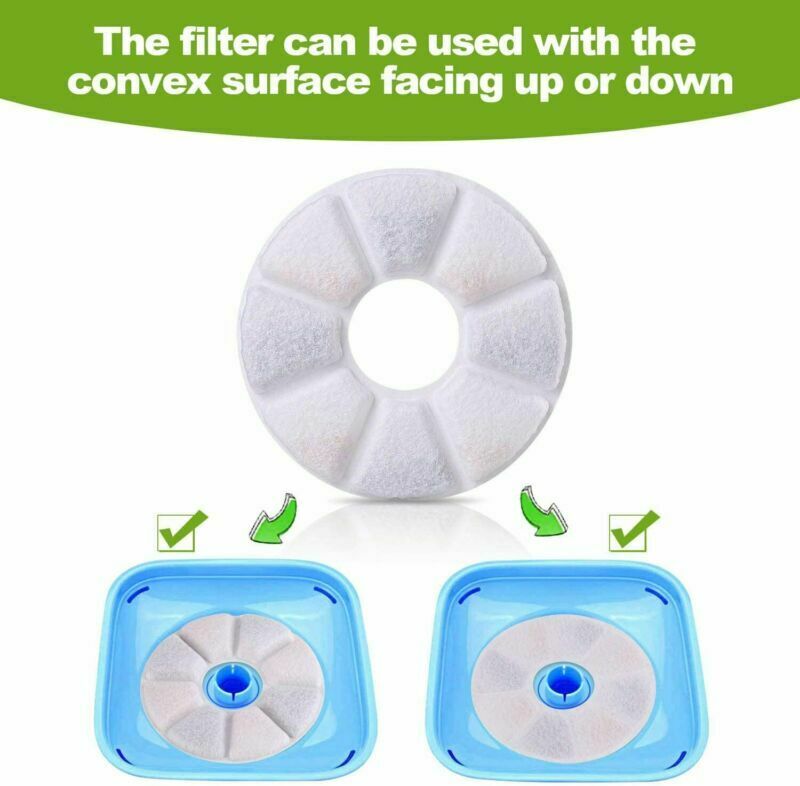 8X Pet Flower Style Fountain Filter For Automatic Cat Dog Water Drinking Supply~