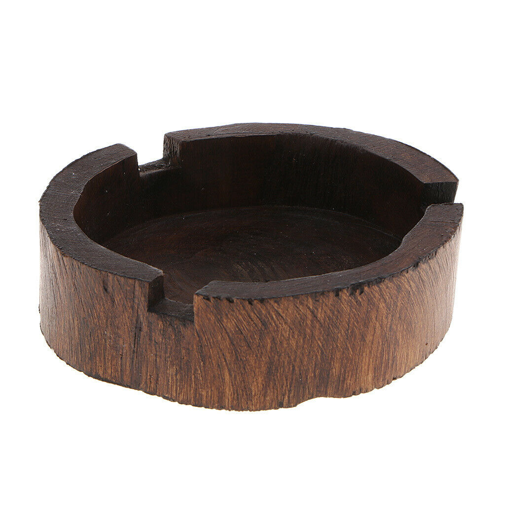 Almost Round Ashtray Wooden Ashtray Cendrier Table Decor 10x3cm