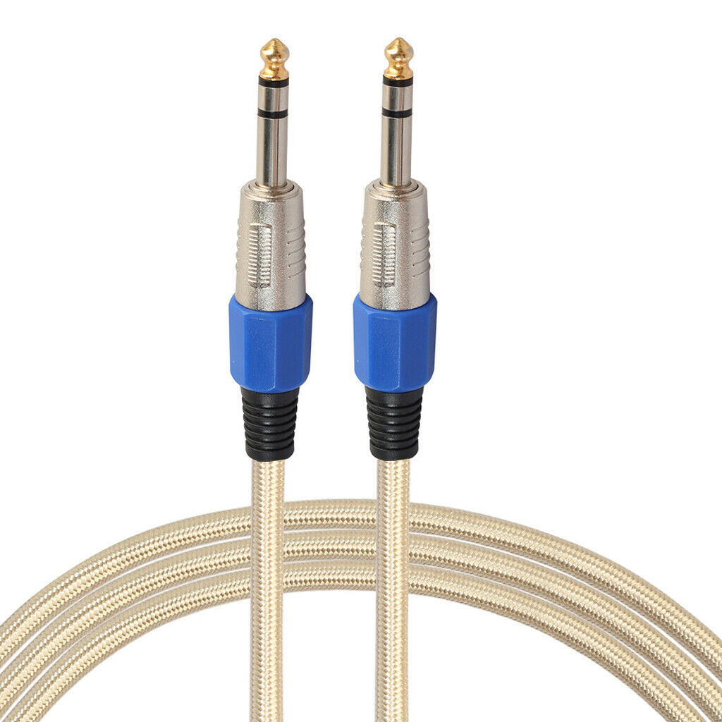 6.35mm Male to Male Stereo Audio Aux Cable 100cm
