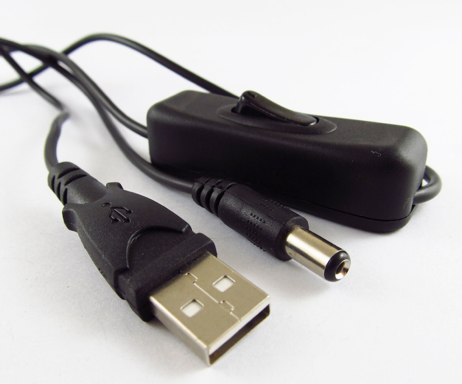 10pcs 1.5M 5Ft USB Male to 2.1mm 5.5x2.1mm DC Power Plug cable cord with Switch