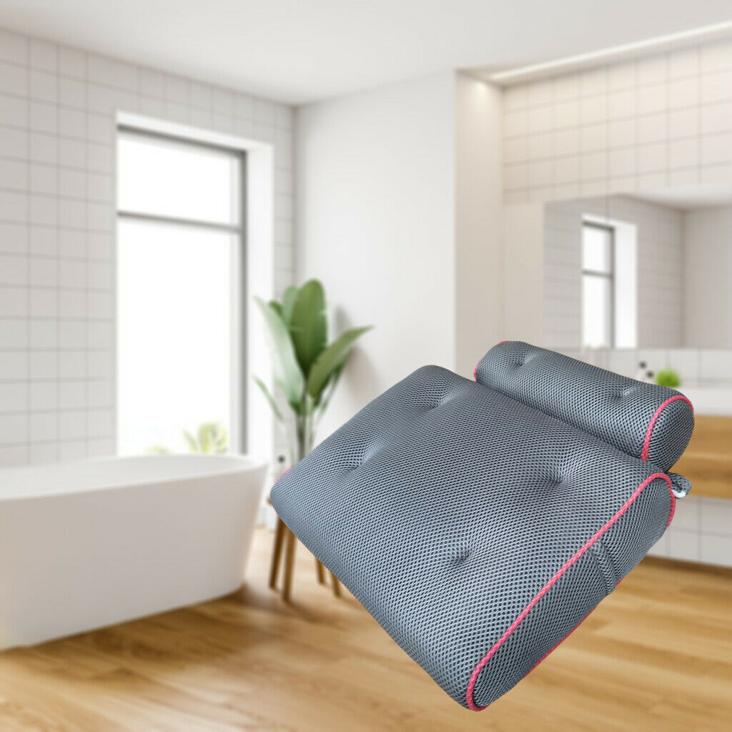 Luxury Bathtub Bath Pillow Suction Hot Tub Head Support Rest Cushion Comfort