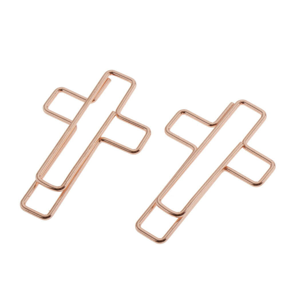 Pack of 10 Cute Cross Shape Bookmarks File Paper Clips Documents Paperclips