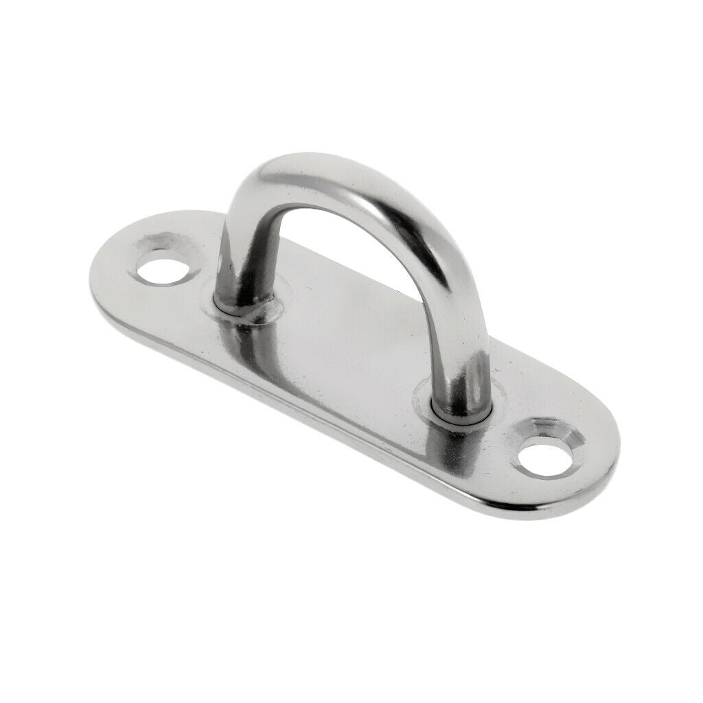 Pack of 8pcs Pad Eye Heavy Duty Oblong Plate Staple Ring Loop for Boat Sail