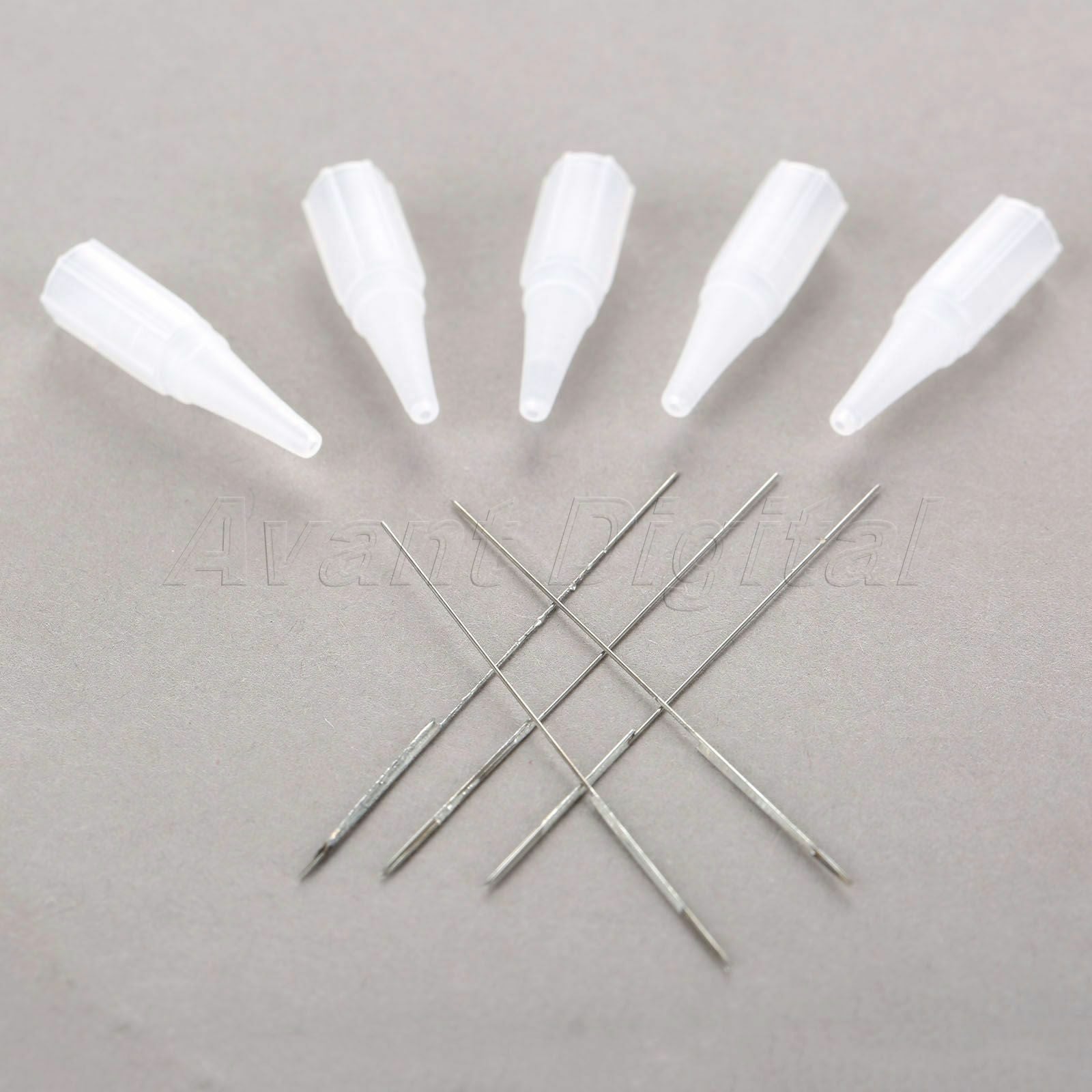 50pcs Stainless Steel 1R Eyebrow Needles & 50pcs Needle Tips For Tattoo Machine