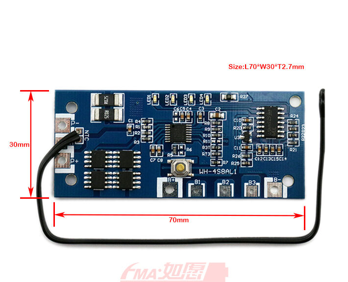 10Pcs 8A PCM Protection Circuit Module for 3S 11.1V Li-ion Li-Po Battery 3S8W001