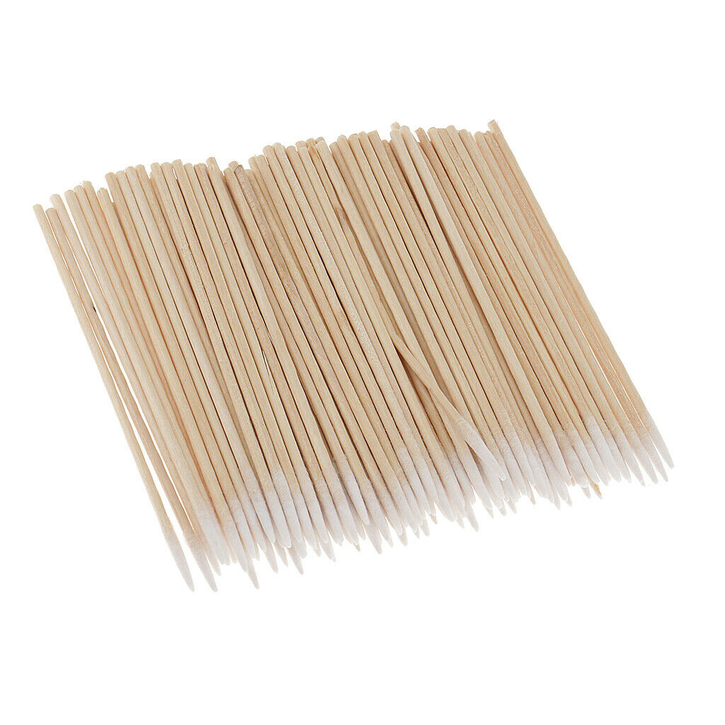 100x 4'' Pointed Makeup  Cotton Swab Precision Microblading Cotton Bud