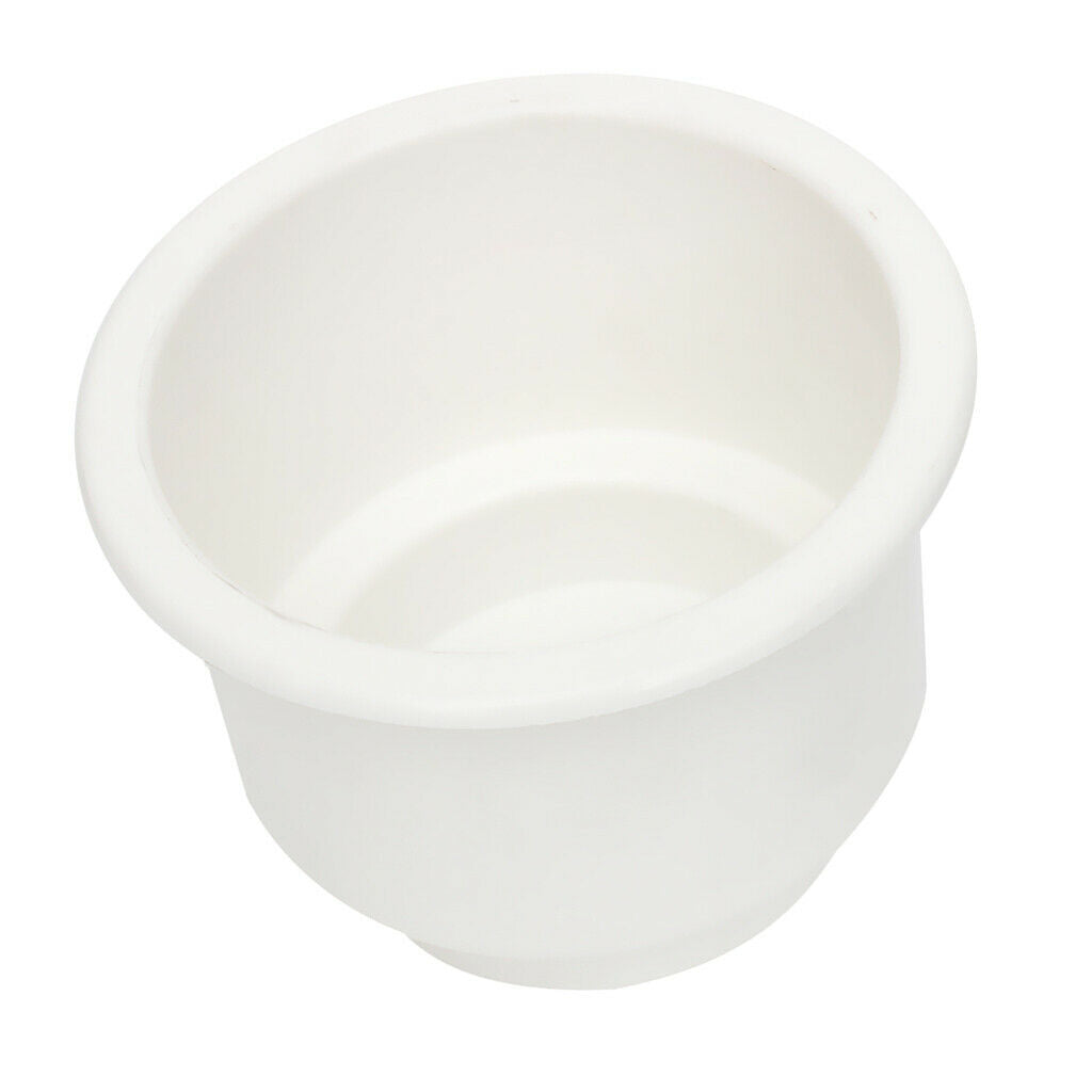 2x Boat Plastic White Recessed Cup Drink Holder for Marine Yacht Truck RV