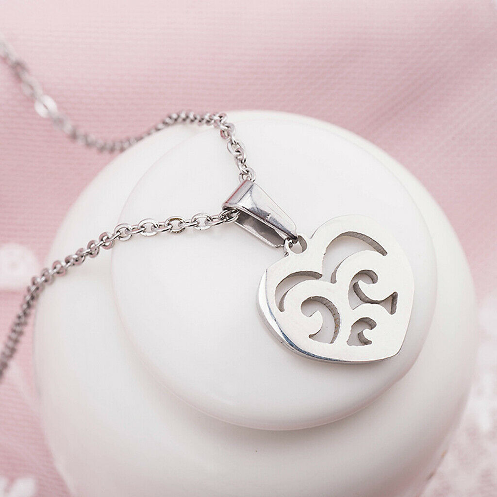 Fashion Love Flower Whirlwind Pendant Stainless Steel Necklace Chain #1