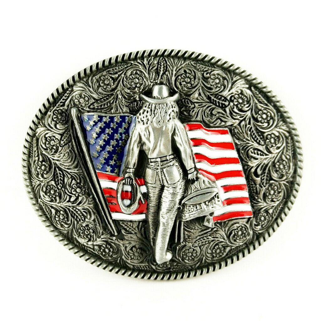 American   Pattern Cowboy Western Metal Belt Buckle for Men's Gift