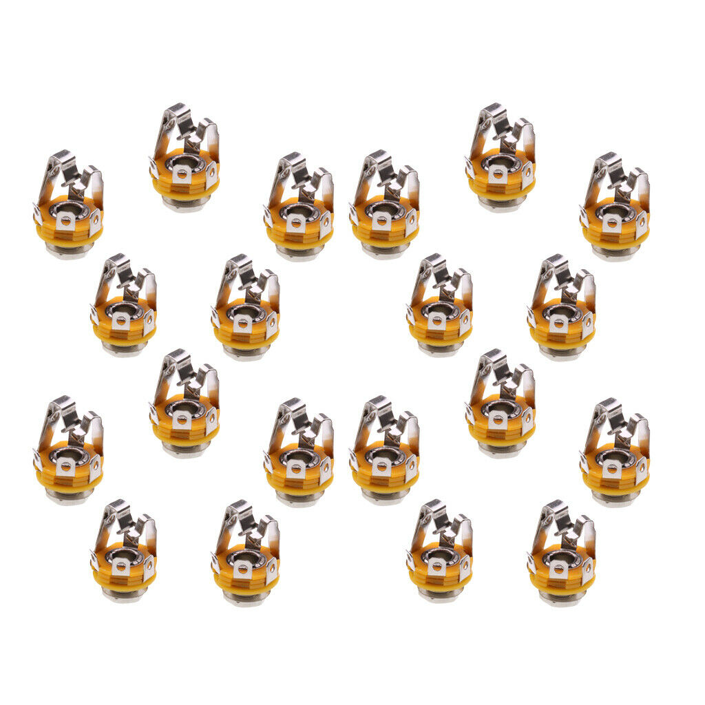 Pack Of 20 Electric Guitar/Bass Pickup 6.35mm Stereo Input Output Sockets