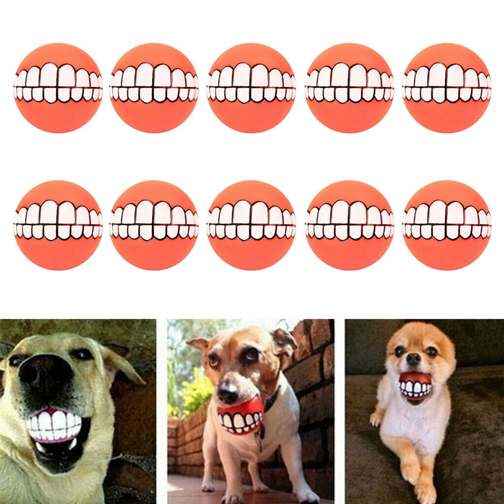 Set of 10 Non-toxic Squeak Puppy Toys, Funny Ball Sets Pet Interactive Play for