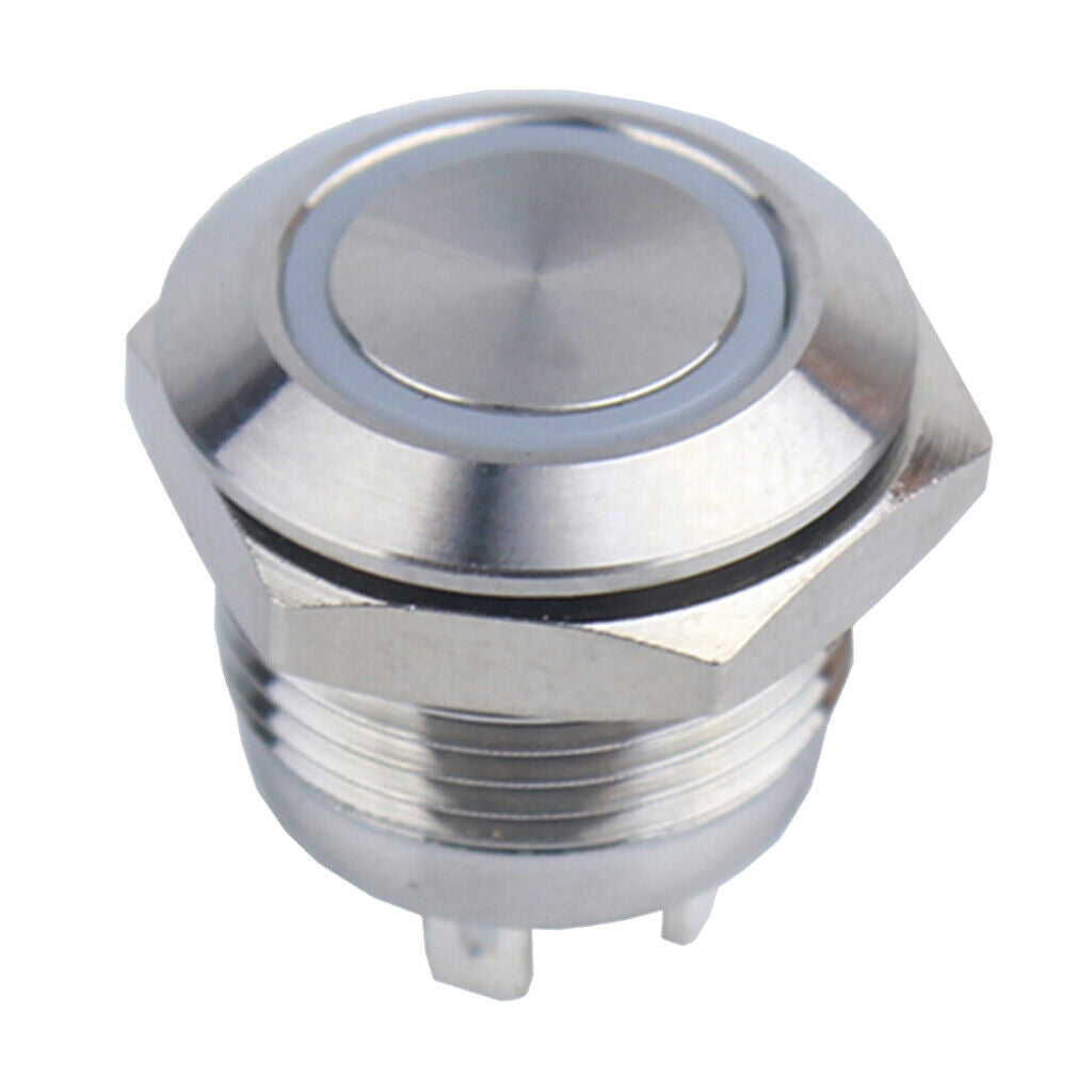 12mm 12V Resetable Self-Reset Push Button Switch Blue LED