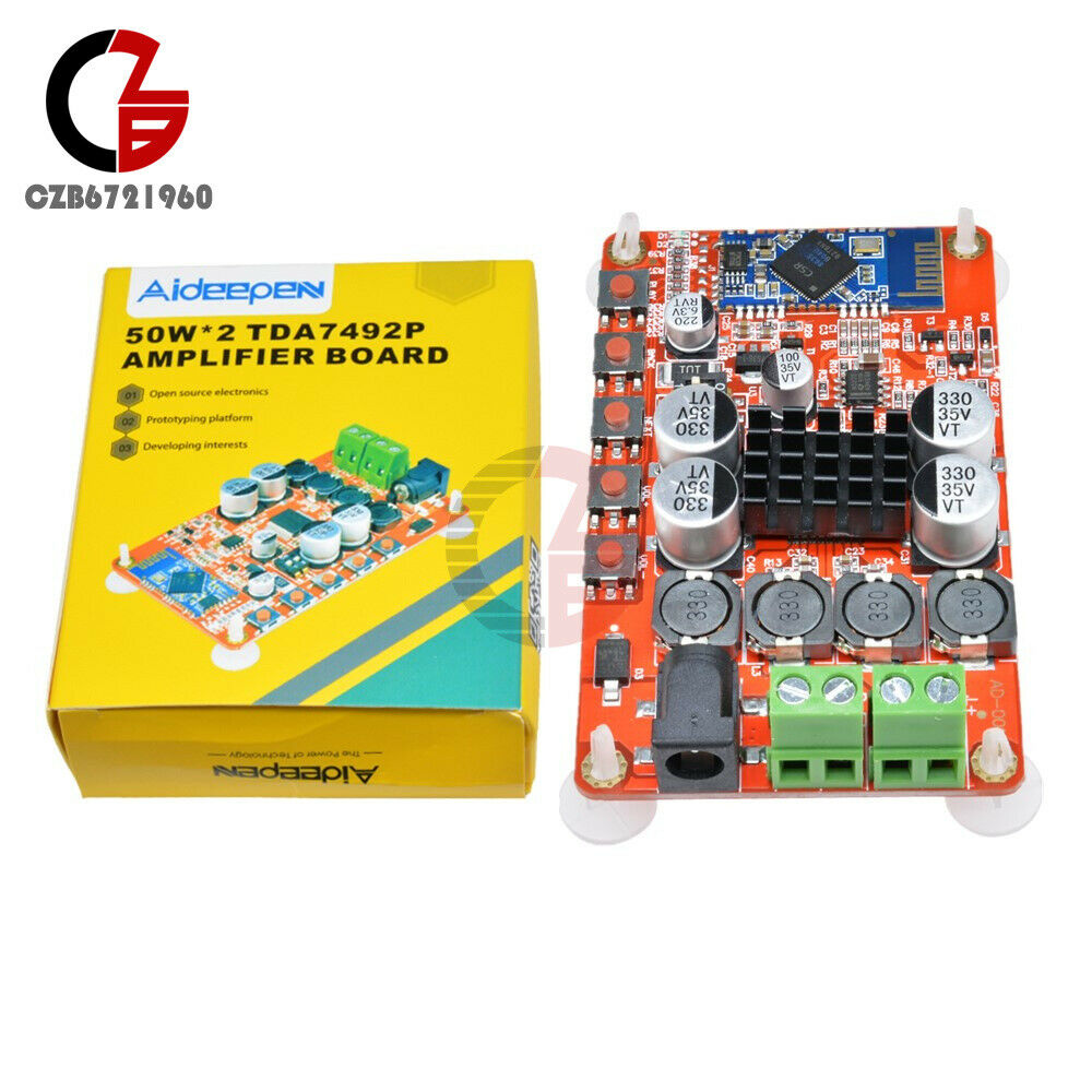 2xTDA7492P Aideepen 2x50W 2 Channel Bluetooth 4.0 Audio Amplifier Receiver Board