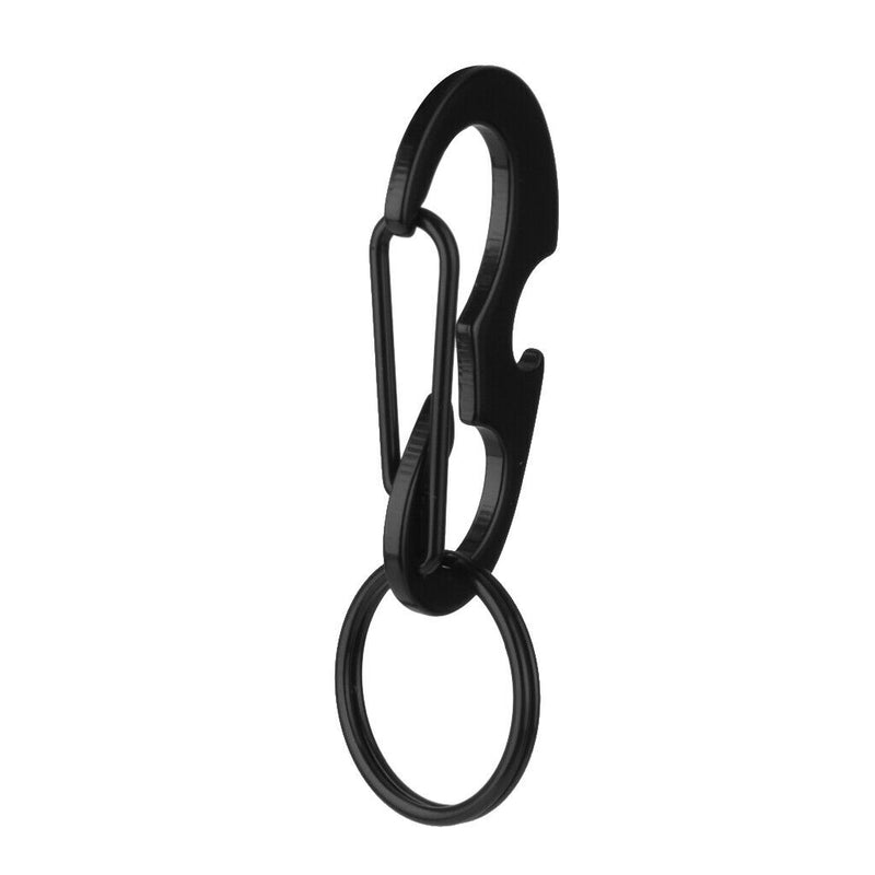 2x Carabiner  Gear Snap Spring Clips Hook Survival Keychain D Shape Clip Buckle