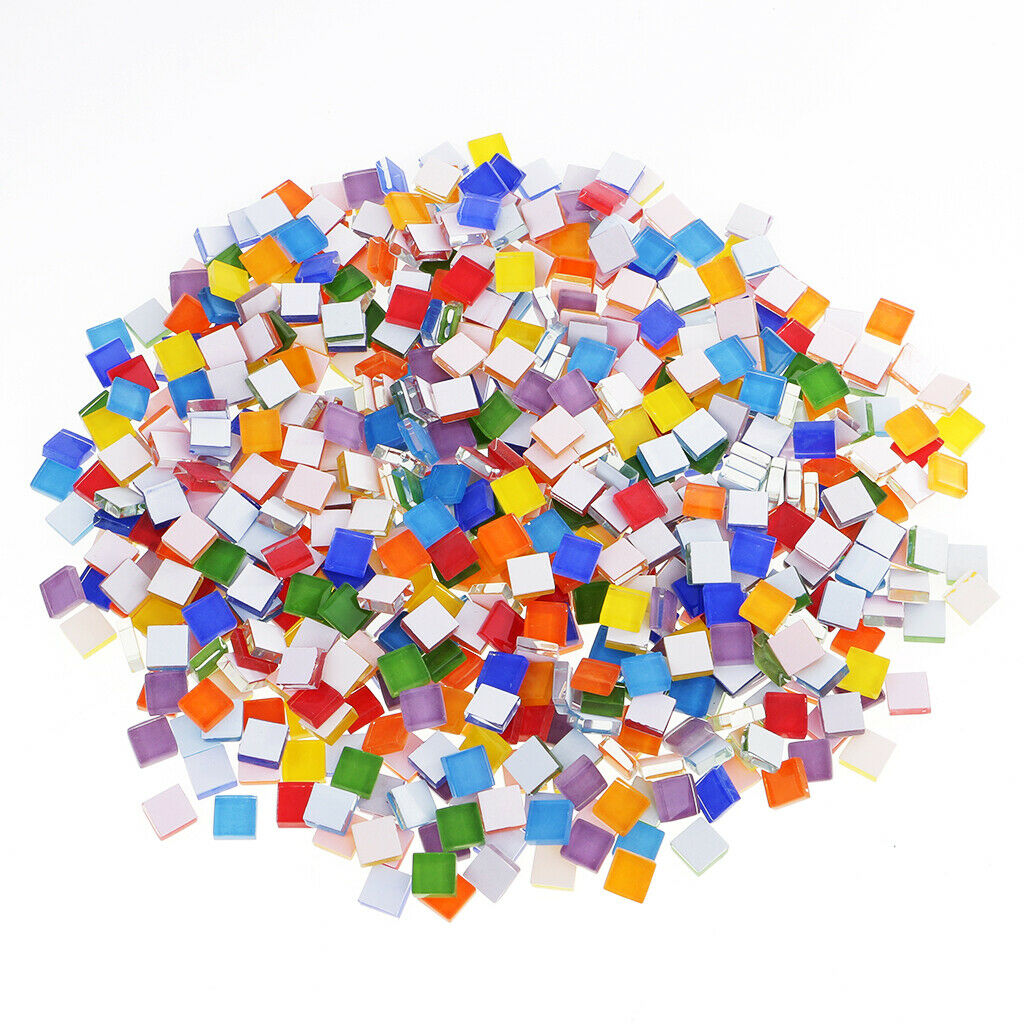 390x Mixed Color Square Glass Mosaic Tiles Tessera for Mosaic Making 10x10mm