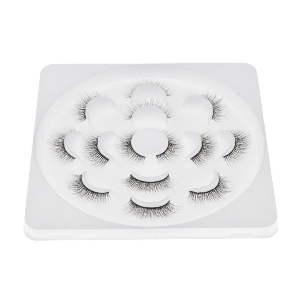 7 Pairs Natural Cross Eye Lashes Extension Makeup Long False Eyelashes 10mm