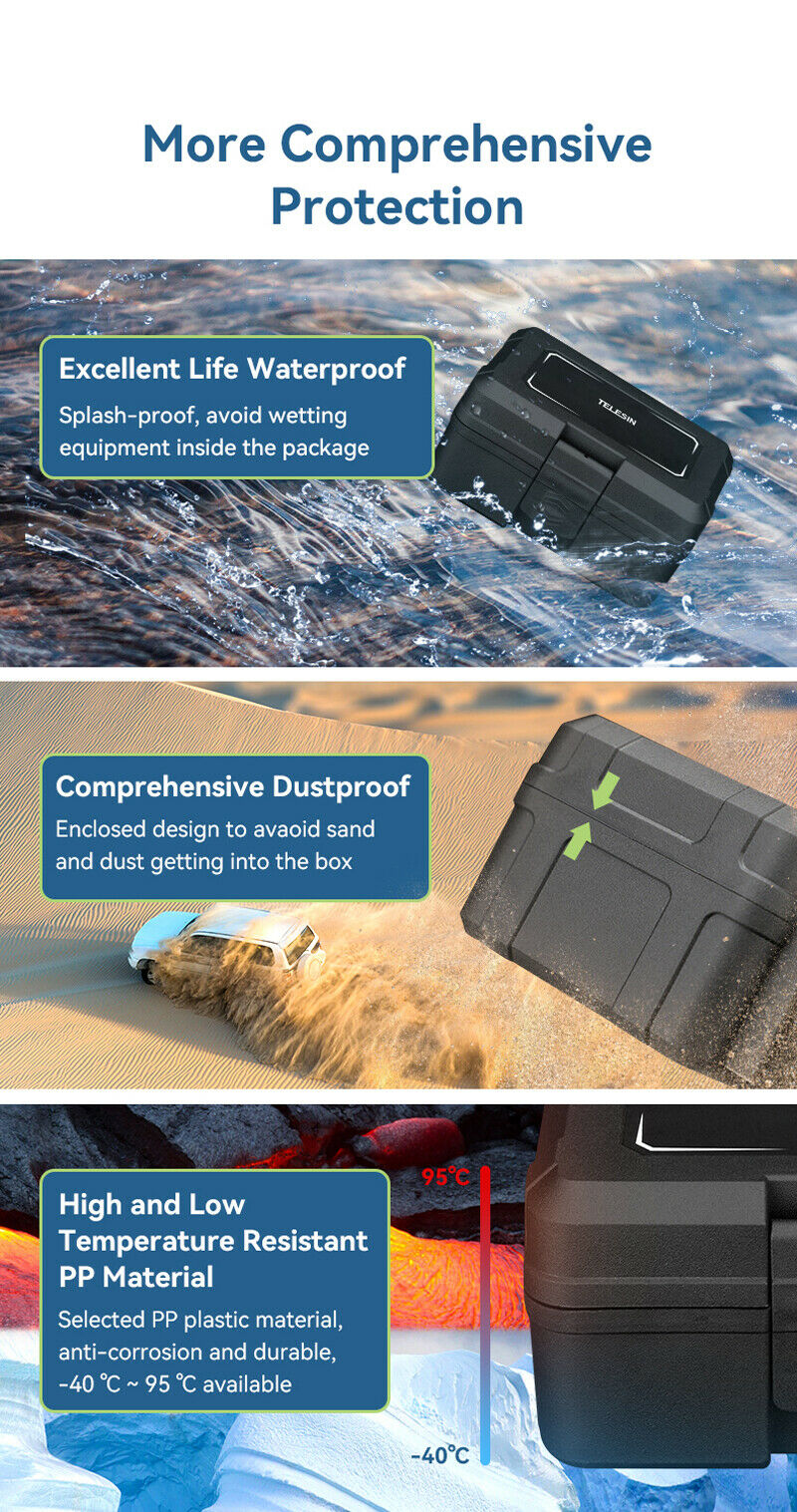 For DJI Action 2 Reinforcement Hard Shell Waterproof Handbag Shockproof Case Box