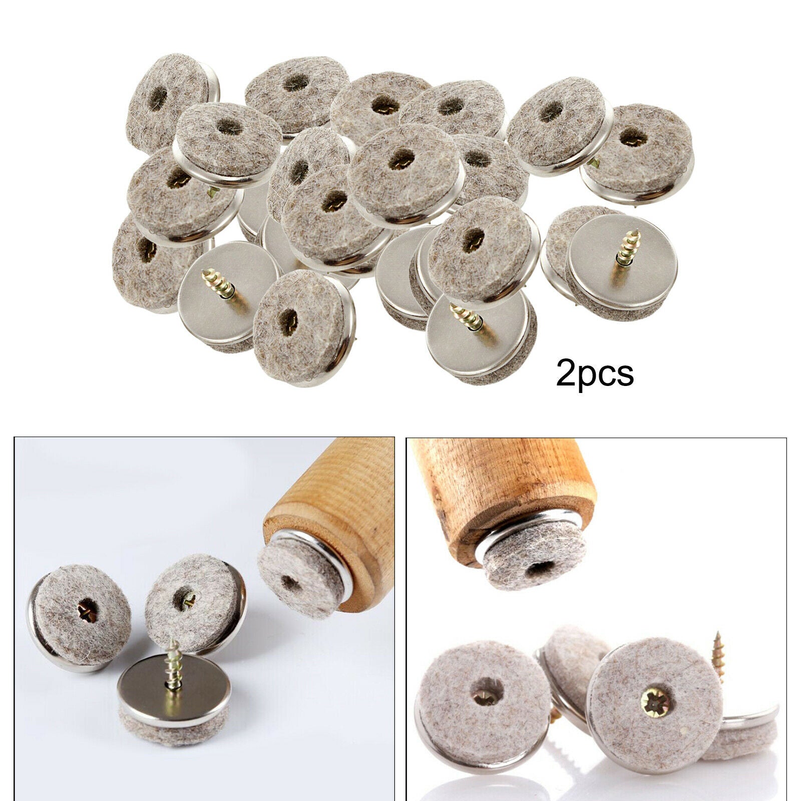 48Pcs Furniture Felt Pads Glides Nail-on Slider for Chair Wood Protectors Table