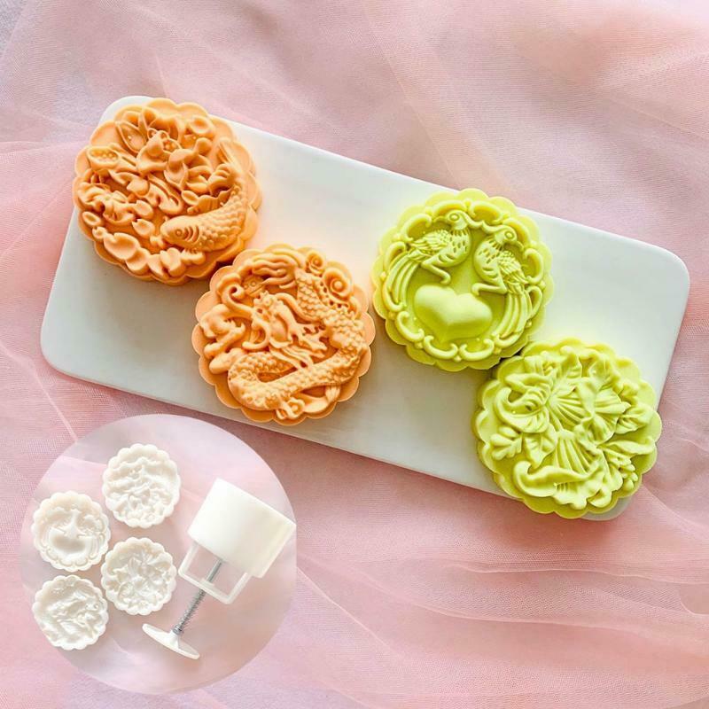 150g Mooncake Mold Mid-Autumn Festival Hand-Pressure Dragon Moon Cake Mould DIY